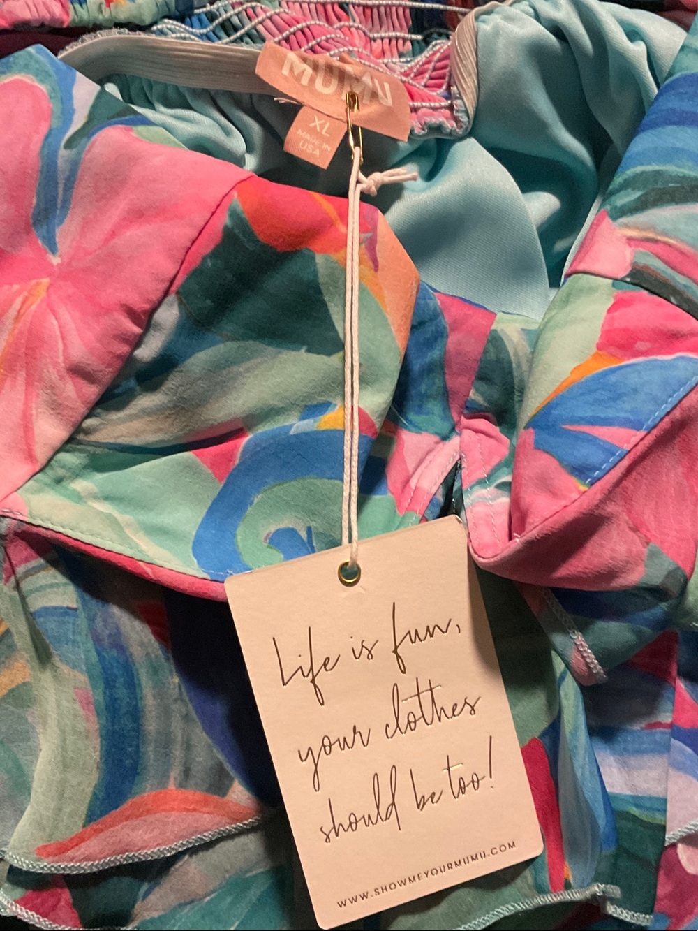 NEW Show Me Your Mumu Reese Ruffle Midi Dress in Hibiscus Punch XL - Picture 6 of 7